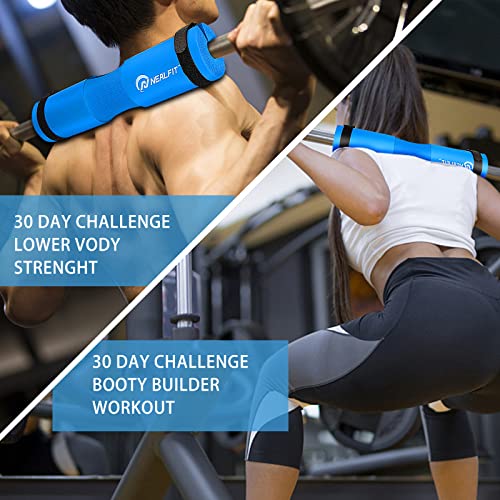 NEALFIT Barbell Pad Squat Pad for Squats—Squat Bar Pad—Great for Weightlifting,Lunges and Hip Thrusts—Foam Sponge Pad—Fit Standard and Olympic Bars Perfectly - color: Blue
