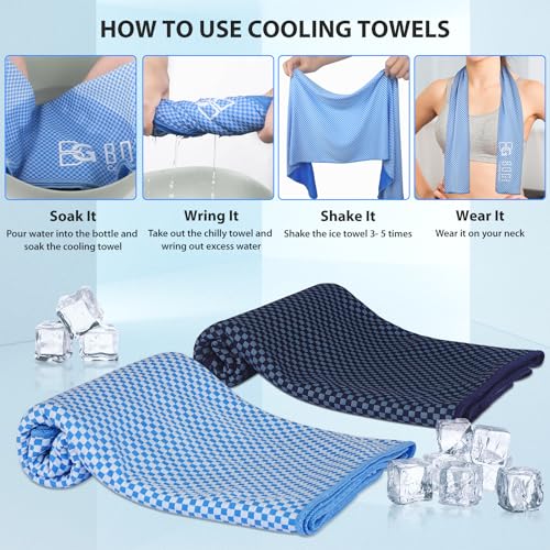 BOGI Cooling Towels for Neck and Face, Soft Breathable Cool Towel for Instant Cooling Stay Cool for Yoga, Sport, Gym, Camping, Running & More Activities - color: Navy Blue, size: 40.00" x 12.00"
