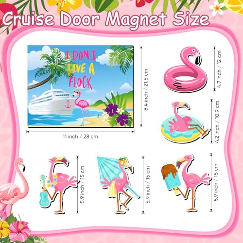 Kanayu 6 Pcs Flamingo Cruise Door Decorations Magnetic Large Ship Decorations Magnets Anchor Cruise Decor Car Fridge Magnet Decal for Carnival Stateroom Door - style: Flamingo