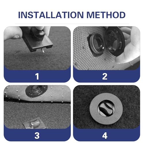 WZP 4PCS Car Carpet Fixing Clips, Plastic Interior Floor Mat Fasteners, Auto Carpet Retainers, Non-Slip Car Mat Fixation Clamps, Universal for Most Vehicles (Black)
