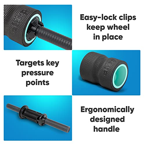 Chirp Focus Muscle Roller, Focus Wheel and Roller Handle in One, On-The-Go Muscle Massage Tool, Stretching Equipment, Targets Pressure Points, Focused Neck & Back Massager - 4" Holds Up to 500 lbs - style: Muscle Roller