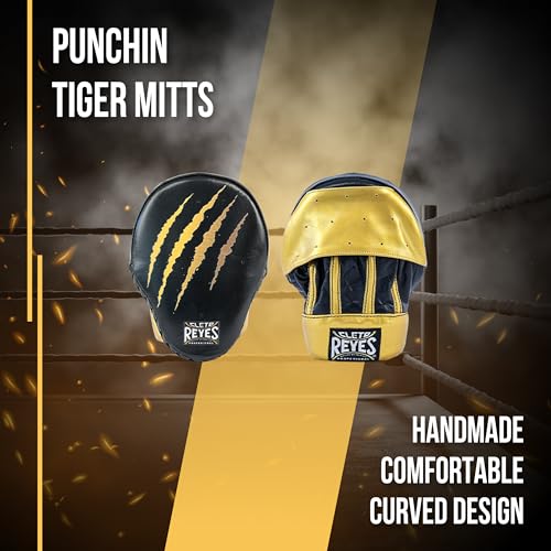 CLETO REYES Boxing Punching Mitts, Focus Sparring Striking Training Punch Pads, MMA, Kickboxing, Muay Thai, Leather - style: Tiger