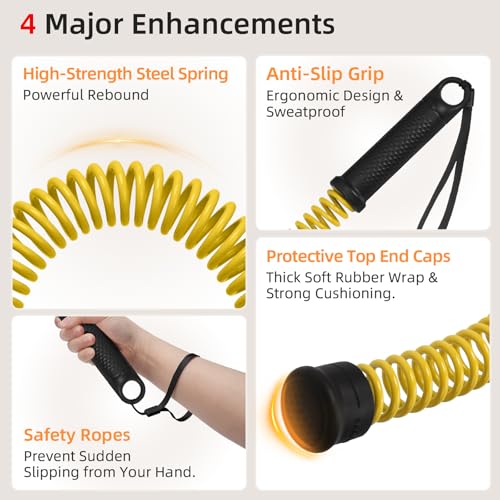 Abahub Weighted Ropeless Battle Rope, Portable Silent Cordless Battle Ropes, Space Saving Home Gym No Battle Ropes with Storage Bag, 2PCS Yellow - Set B - color: Yellow