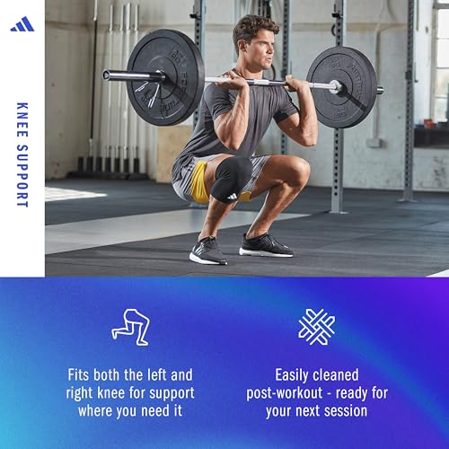 adidas Knee Support Sleeve - Knee Sleeve for Support, Training, and Competitions - Ergonomic Design, Elastic Nylon Blend - Durable and Breathable - For all Fitness Levels - X-Large - size: X-Large, style: adidas Knee Support