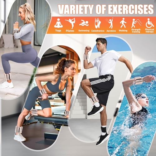BECOJADDE Ankle Weights Set of 2 (1 lb/2 lb Each) for Women Men Adjustable Wrist Bracelet for Home Gym Weighted Bangles Wristbands Leg Arm Weights for Walking Swimming Running Pilates Yoga Gym - color: Beige, size: 4 Lb Pair (2 Lb Each)