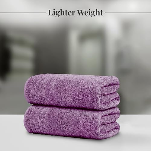 Tens Towels Pack of 8 Towels Set, 2 Extra Large Bath, 2 Hand, 4 Washcloths, 100% Cotton, Lighter Weight, Quicker to Dry, Super Absorbent, Perfect for Bathroom, Purple - color: Purple