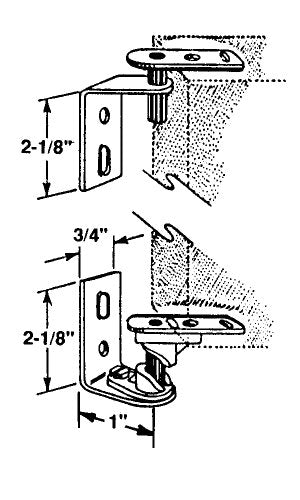 Prime-Line U 9133 Hinge Set, Café Door Style, Brass (Single Pack)