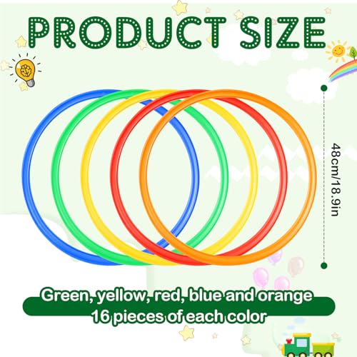 Deekin Agility Rings Speed and Agility Training Rings Exercise Speed Circle Jumping Hoops for Training Toss Equipment - color: Multicolored, size: 19 Inch