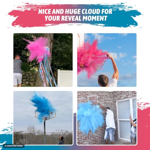 POPUPARTY Gender Reveal Ball with Pink & Blue Powder, for Baby Boy or Girl Gender Reveal, Party Supplies - size: Medium