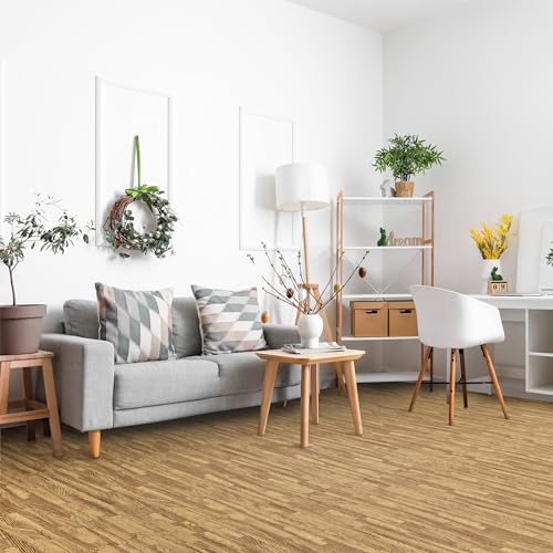 Sorbus 120 Sq. Ft. Wood Grain Floor Tiles Foam Mat EVA Interlocking Mats Tile 3/8-Inch Thick Flooring Wood Puzzle Exercise Mats w/Borders - Home Playroom Basement, Apartment, Trade Show, Baby, Dance - color: Wood Grain - Light, size: 30 Pack