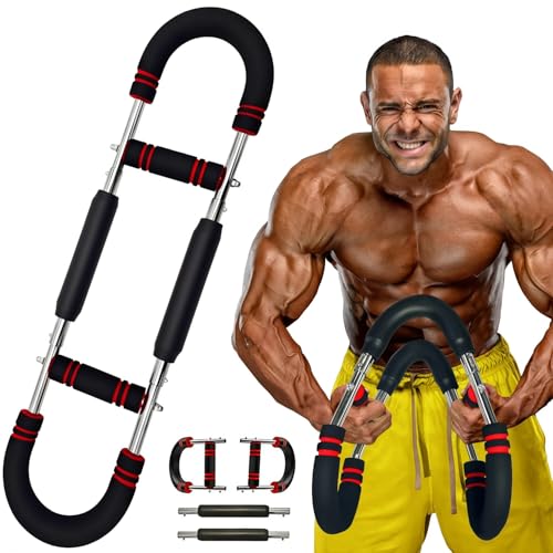 Latest-Gen Twister Arm Trainer, Adjustable Power Spring Workout Bar, Forearm Triceps Chest Exerciser Strengthener, Detachable Portable Home Fitness Equipment for Enhancing Upper Body Muscle - style: 80-110lbs