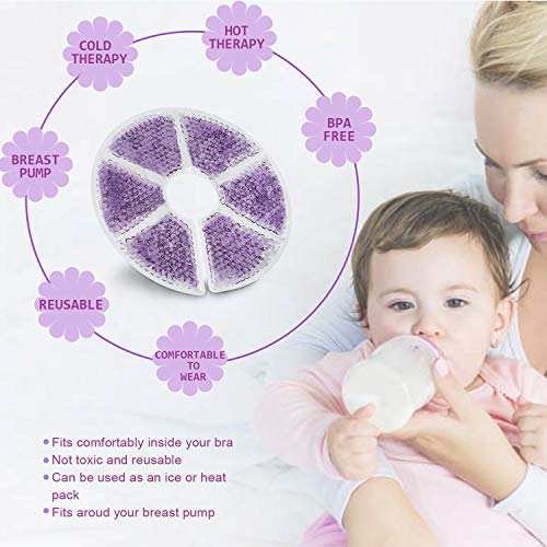 Breast Therapy Pads, Hot Cold Breastfeeding Gel Pads | Breastfeeding Essentials and Postpartum Recovery, Nursing Breast Pads Pain Relief for Mastitis