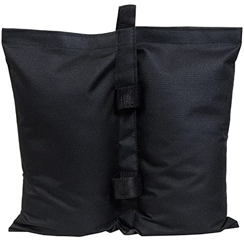 Sunnydaze Polyester Sandbag Canopy Weights - Fillable Canopy Anchors - Easy to Attach - Set of 4 - Black