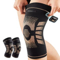 CAMBIVO 2 Pack Copper Knee Brace for Women Men, Pain Relief Knee Support, M | Copper infused for pain relief & circulation | Pull tabs easy on/off | Non-slip compression for arthritis, running, gym - size: Medium