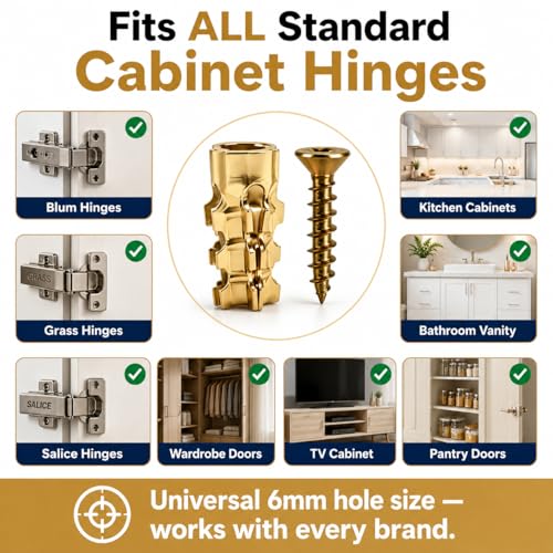 hinge repair screw & expansion anchor, zzem screws for door hinge repair, expansion anchors, 6×14mm Kit for Stripped Thread Repair, Fits 6mm Holes, Wood Tile Stone Concrete, Cabinet & Wardrobe (100pc)