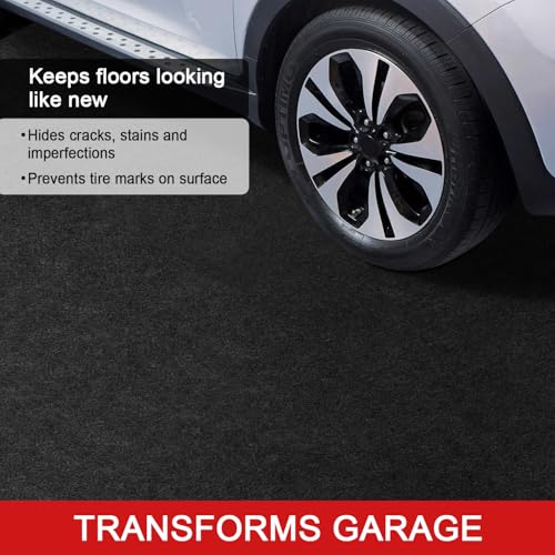 20' x 7'4" Garage Floor Mats - All-Weather Garage Floor Mats for Under Car, Absorbent Oil Spill Mat, Anti-Slip Garage Carpet, Reusable Garage Mats with Waterproof Backing, Garage Car Mat & Floor Rug - size: 7'4" x 20' (Rectangular)