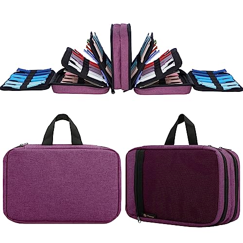 PACMAXI 84 Watch Bands Storage Carrying Case Compatible with Watches | Expandable Watch Band Holder Fit for Most Sizes of Watch Straps, Organizer for Watch Bands Accessories, Bag Only,Purple - color: Purple