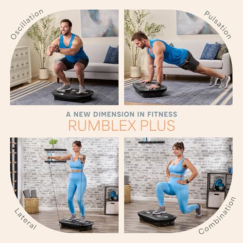 Lifepro Rumblex Plus/Pro 4D Vibration Plate Exercise Machine with 60 Speeds | 3 Motors, 7 Training Modes, Bluetooth Speaker, Wristband Remote — Vibration Plate for Lymphatic Drainage, Muscle Activation - color: Black, size: Small