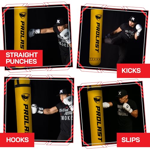 Heavy Punching Kicking Bag for Adults, Boxing, MMA, Martial Arts, Muay Thai, Strength Training Equipment, Filled/Unfilled, 6ft, 150 lbs, Special Edition Logo - color: Yellow / Black, size: Unfilled