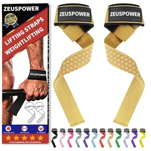 Lifting Straps Wrist Straps for Weightlifting Gym Straps Weight Lifting Deadlift Workout Women Men Dumbbell Straps for Hand RDL Strap Exercise Straps Dead Lift Cotton Neoprene Padded Zeus Power - color: 08-Sand Silicone