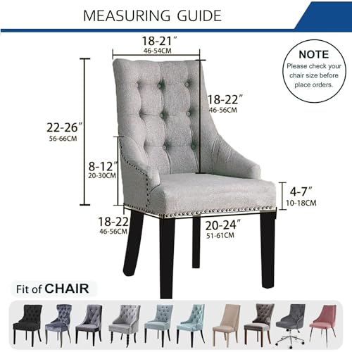 Wingback Chair Cover Waterproof,Stretch Jacquard Slipcover(Taupe,4PCS) | Instant room refresh with easy cleanup, dependable mess protection, and a neat tailored look for family spaces. - color: Taupe