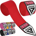 RDX Boxing Hand Wraps 4.5M / 180 Inches – Mexican Style Semi-Elastic MMA Inner Gloves - Wrist Support for Muay Thai, Kickboxing, BJJ, Karate - Thumb Loop & Hook and Loop Closure - Cotton & Nylon Blend - color: Red