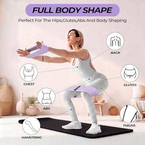 Seenelling 18 Pcs Pilates Ring and Ball Set with Resistance Bands Home Workout Pilates Equipment 11.8 Inch Magic Circle with Padded Handles, Mini Ball for Strength, Toning and Flexibility - color: Purple