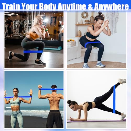 Deekin 20 Pcs Resistance Bands Resistance Loop Exercise Bands Exercise Equipment Elastic Drap Ring for Women and Men Home Fitness, Gym, Yoga - color: Blue, size: 25-30 lbs