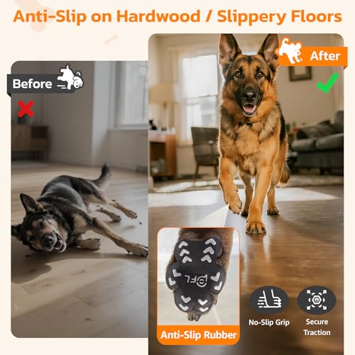 Anti Slip Dog Paw Protector Pads for Senior Dogs, Paw Pads for Dogs Traction, Disposable Self Adhesive Paw Grips for Old Dog on Slippery Hardwood Floor, Black 12 Sets (48pcs) XXXL(80+lbs) - size: XXXL(80+lbs)