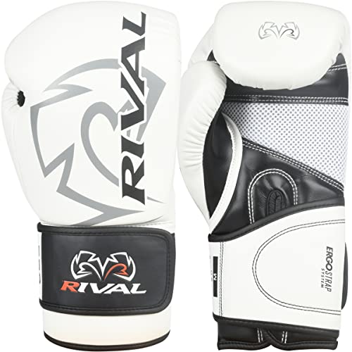 RIVAL Boxing RB2 2.0 Super Bag Gloves, Hook and Loop Closure - High-Density, Multi-Layered Padding, and Breathable Mesh Palm - color: White, size: Small