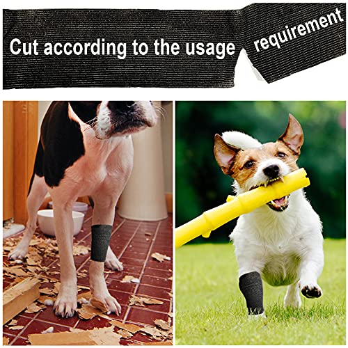 [8 Pack 4" x 5 Yards] Black- Self Adhesive Cohesive Bandage Wrap, Self Adherant Non-Woven Wrap Rolls, Atheletic Tape for Wrist, Ankle, Hand, Leg, Premium-Grade Medical Stretch Wrap - color: Black, size: 8 Count (Pack of 1)
