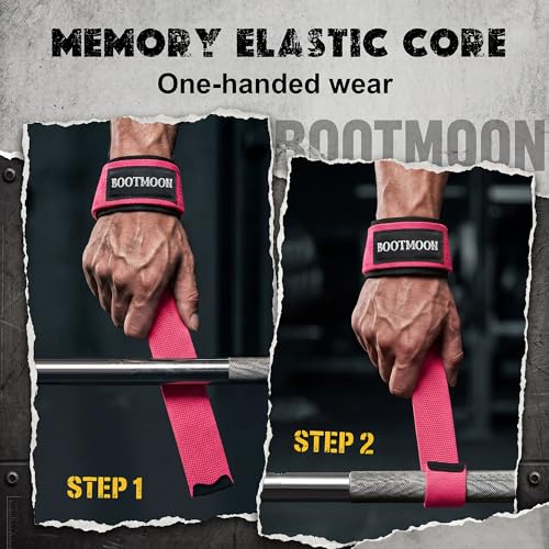 Lifting Wrist Straps for Weightlifting One-Hand Snap Lock Wrist Wraps Padded Cotton Gym Accessories for Women Men Deadlift Lifting Workout Gear