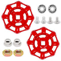 2 Pack Outdoor Faucet Handle, Faucet Handle Replacement, Cast Iron Faucets Round Wheel Handles, Replacement Water Spigot Handles with Screws Spacer 9/32 Inch x 9/32 Inch (7mm x 7mm) - color: Red, size: 7mm x 7mm (2pcs)
