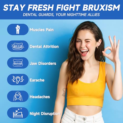 Blue Mouth Guards for Kids,4 Pack Small Szie, 1 Storage Case Included