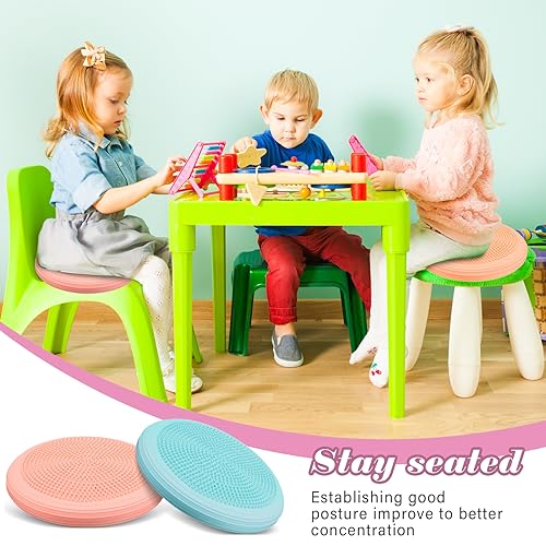 Libima 8 Pcs Wiggle Seat Inflated Wobble Cushion Sensory Seat Flexible Balance Board Balance Disc for Kids Men Women Physical Exercise Improving Posture Home Office Classroom - color: Macaron Color
