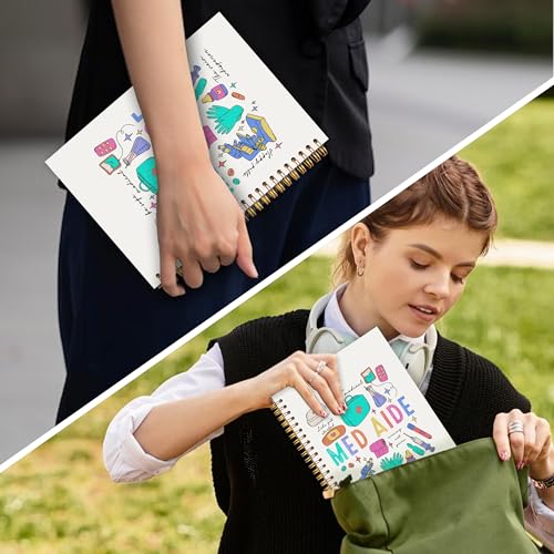 Medical Assistant Nurse Spiral Notebook 5.5x8.3 in, Medical Assistant Week Appreciation Gifts, MA Nursing Hardcover Notebook Journal Gifts for Women Work - color: Med Aide