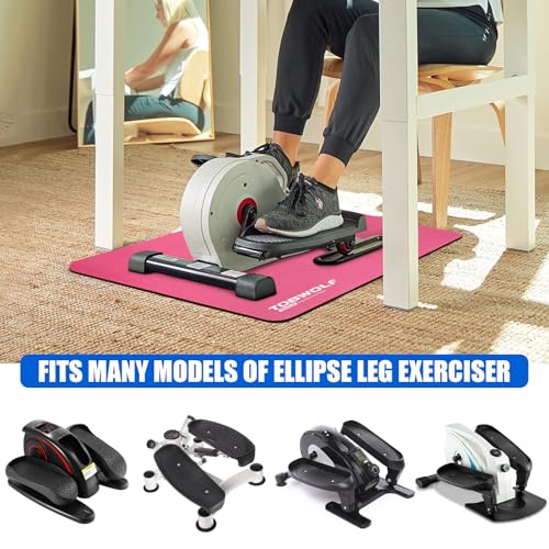 TOBWOLF Non-Slip Workout Mat for Ellipse Leg Exerciser, Ellipse Machine Mat, Exercise Mat for Under Desk Ellipticals, Suitable for Electric Seated Foot Pedal Exerciser, Stability & Floor Protection - color: Pink