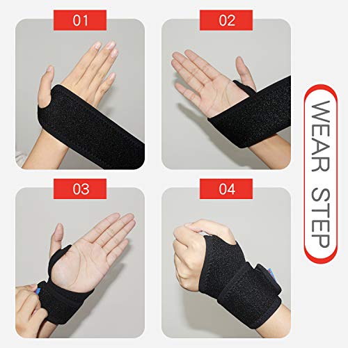 2Pack Version Profession Wrist Support Brace, Adjustable Wrist Strap Reversible Wrist Brace for Sports Protecting/Tendonitis Pain Relief/Carpal Tunnel/Arthritis/Injury Recovery, Right&Left (Black) - color: Black+Grey