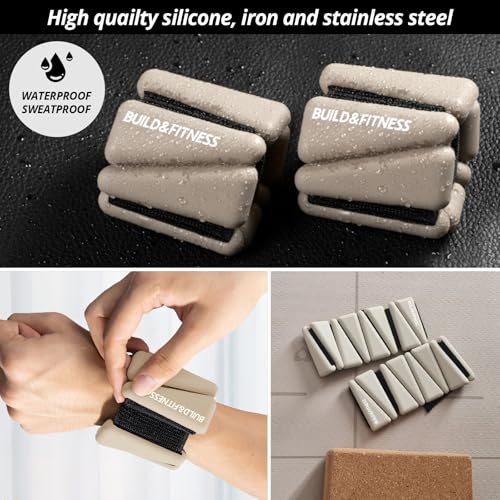Wrist & Ankle Weights, Adjustable Bands for Women & Men Workouts, Set of 2 – 2lb or 4lb (1lb or 2lb each strap) Ideal for Runs, Jogs, Walks, Yoga, Dance, Pilates, Cardio, Aerobics, Strength Training - color: Stone, size: 2LB (1LB each)