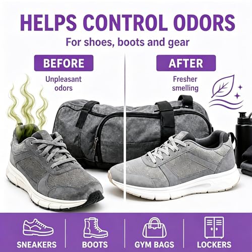 Knixmax Shoe Deodorizer Balls, Odor Eater Ball for Sneakers Boots Mules, Air Fresheners for Gym Gear Bags Lockers, Lavender scent, Pack of 6, Purple - color: 5. Purple: Lavender