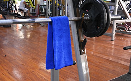 HOPESHINE Gyms Towels for Men & Women Microfiber Exercise Fitness Home Absorbent Sweat Yoga Towels Sports Towels Soft Fast Drying 16inch x32inch 3-Pack - color: 3-pack Grey+dark Blue+light Blue
