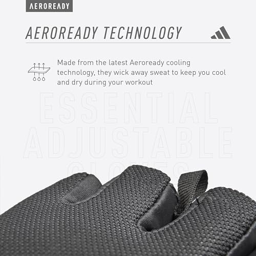adidas Essential Training & Weightlifting Gloves, Fingerless Workout Gloves - color: White, size: Medium