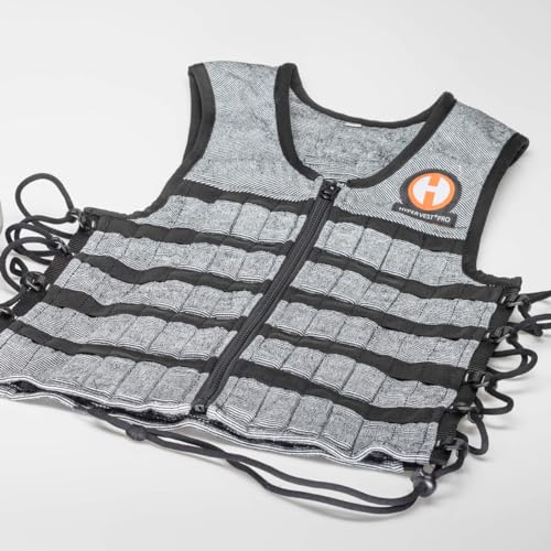 Hyperwear Hyper Vest PRO Adjustable Weighted Vest for Men and Women — Running, Walking, HIIT, Bone Density & Osteoporosis Exercise — No-Bounce Steel Micro-Weights, Slim Fit, Up to 40 lbs - color: Heather Gray 10 lb, size: Medium