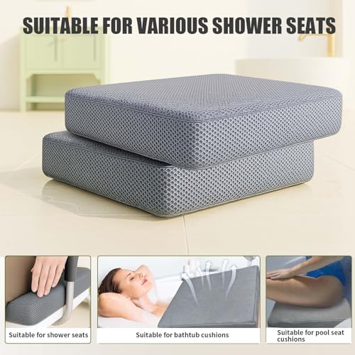 Shower Cushion, 2-Pack Bath Seat Cushions, Quick Drying and Easy to Clean, Made of Comfortable 4D Air Fiber Material, Portable and Removable, Suitable for Shower Chairs, Bathtubs and Pools - size: Deep Gray