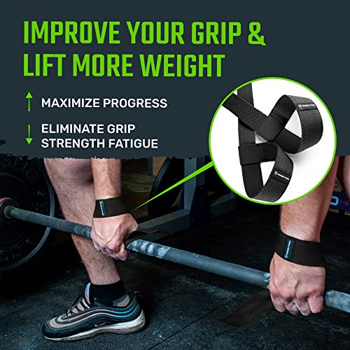 Gradient Fitness Lifting Straps | Wrist Straps for Weightlifting, Deadlift Straps, Lifting Straps for Weightlifting, Straps for Weight Lifting, Weight Lifting Straps for Men/Women, Gym Lifting Grips - color: Black