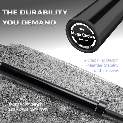 Barbell Bar for Weightlifting, 7FT Heavy Duty Weight Bar 1500LB & 4FT Short/EZ Curl Bar, Fits 2" Plates, Professional Strength Training Equipment for Home Gym, Powerlifting - color: Black
