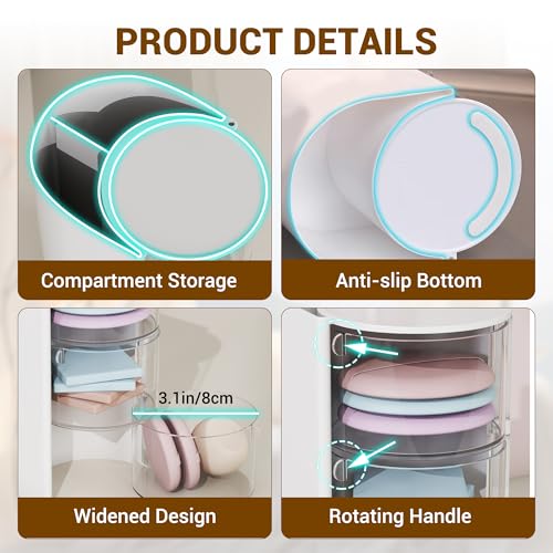 Azurphoric Hair Accessories Organizer with Hair Brush Holder, Rotatable Makeup Brush Holder for Necklaces, Earring, Bracelet, Ring, Makeup Brushes, Hair Clip and Hair Accessories (Pink, 2-Layer) - color: Pink, size: 2-Layer