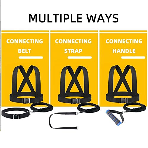 Resistance Explosive Training Rope Force Improve Power, Agility, Strength Track and Field Football Basketball Volleyball Multi-Directional Physical Equipment - color: black rope, size: 13.1FT