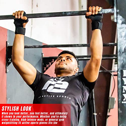 Fit Active Sports RX2 Weight Lifting Workout Gloves with Built-in Wrist Wraps - Gym Gloves with Wrist Support Durable Non-Slip Palm Padding to Avoid Calluses - for Men & Women - size: X-Large