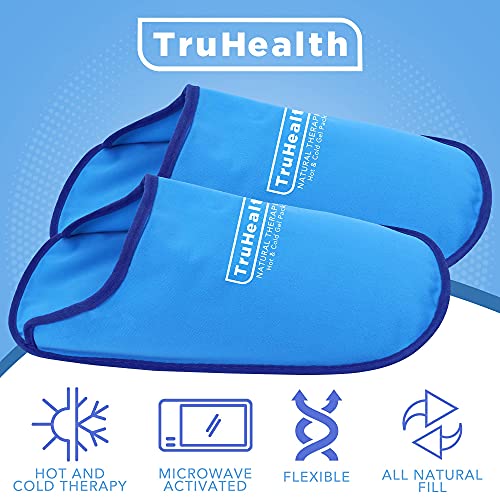 Gel Ice Pack Slippers - Hot & Cold Therapy for Neuropathy Relief & Foot Care, Cooling Gel Comfort for Swollen Feet & Swelling Relief, Flexible Ice Pack Design - 1 Pair, Blue Vinyl